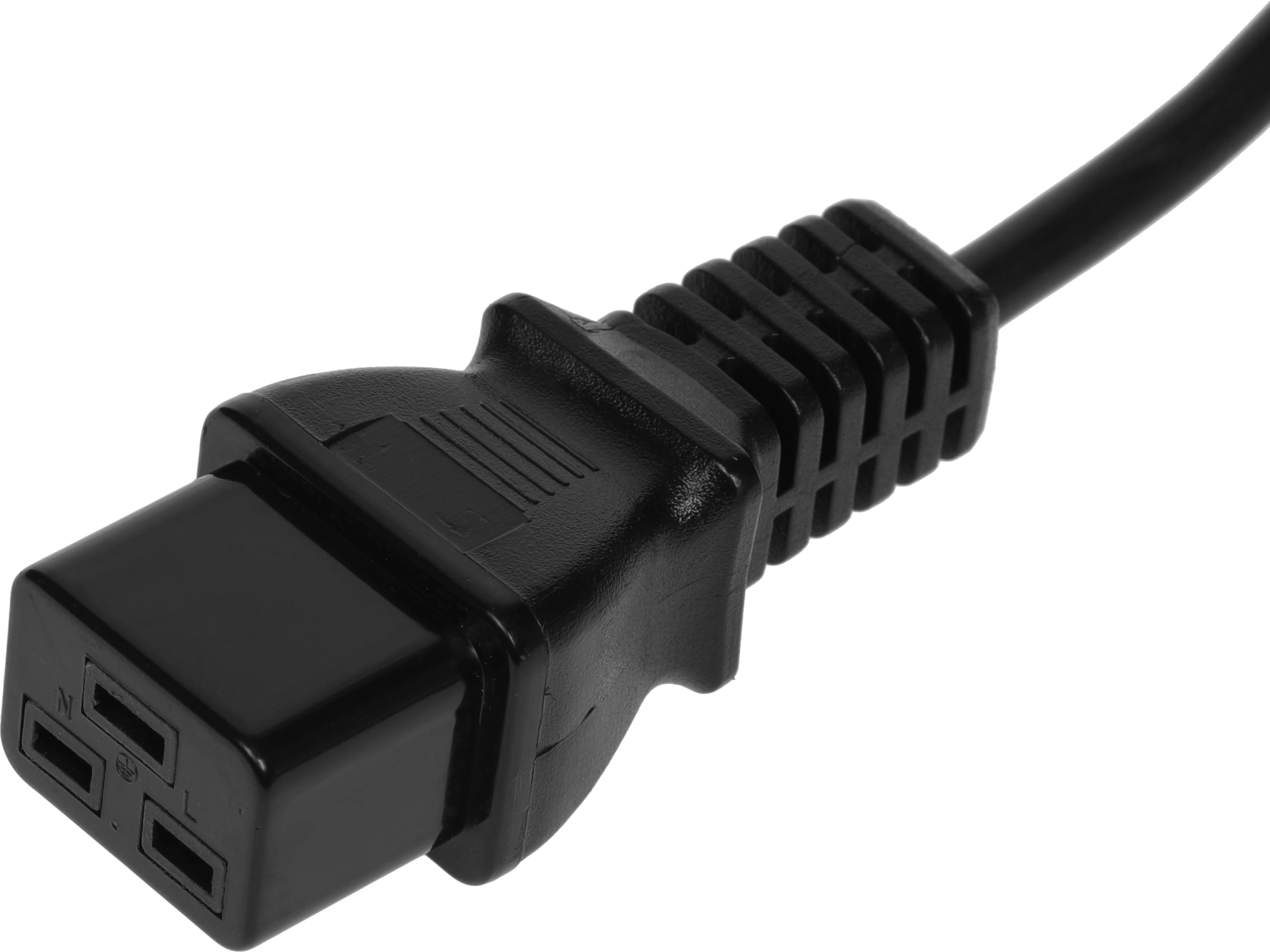 Шнур питания Lanmaster LAN-PP19/14-1.0-BK проводник.:3x0.75мм2 1м 220В 10А черный — миниатюра 2