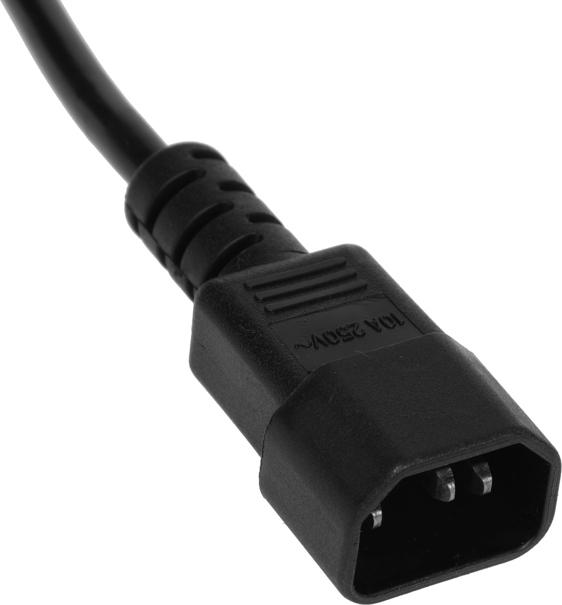 Шнур питания Lanmaster LAN-PP19/14-1.0-BK проводник.:3x0.75мм2 1м 220В 10А черный — миниатюра 3