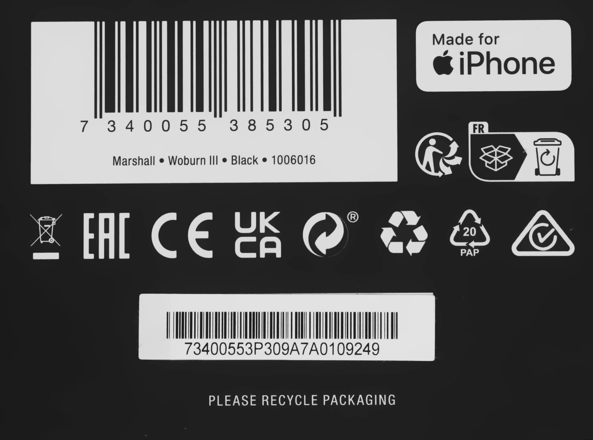 Колонка порт. Marshall Woburn III черный 150W 2.0 BT/3.5Jack 10м — миниатюра 5