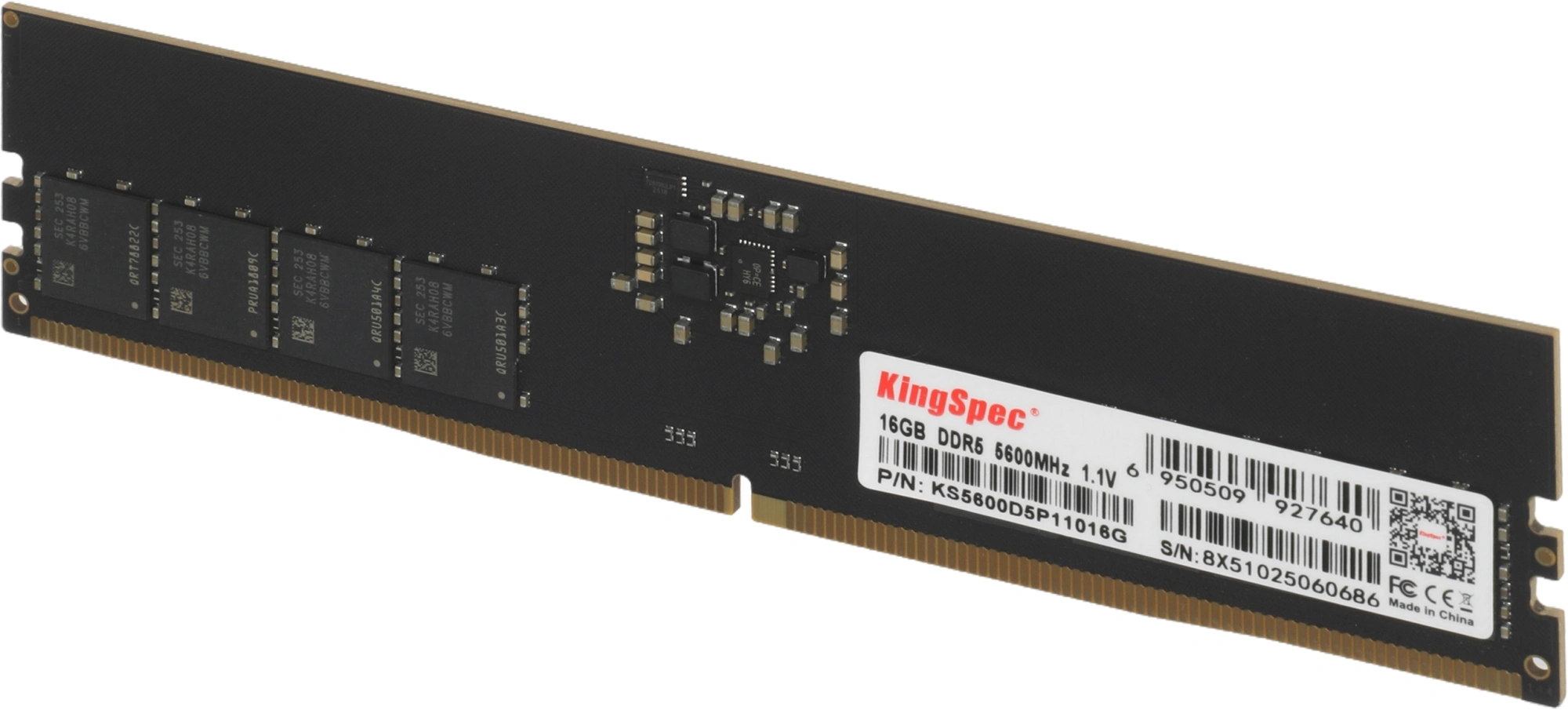 Память DDR5 16GB 5600MHz Kingspec KS5600D5P11016G RTL PC5-44800 CL40 DIMM UDIMM 288-pin 1.35В single rank Ret — миниатюра 5