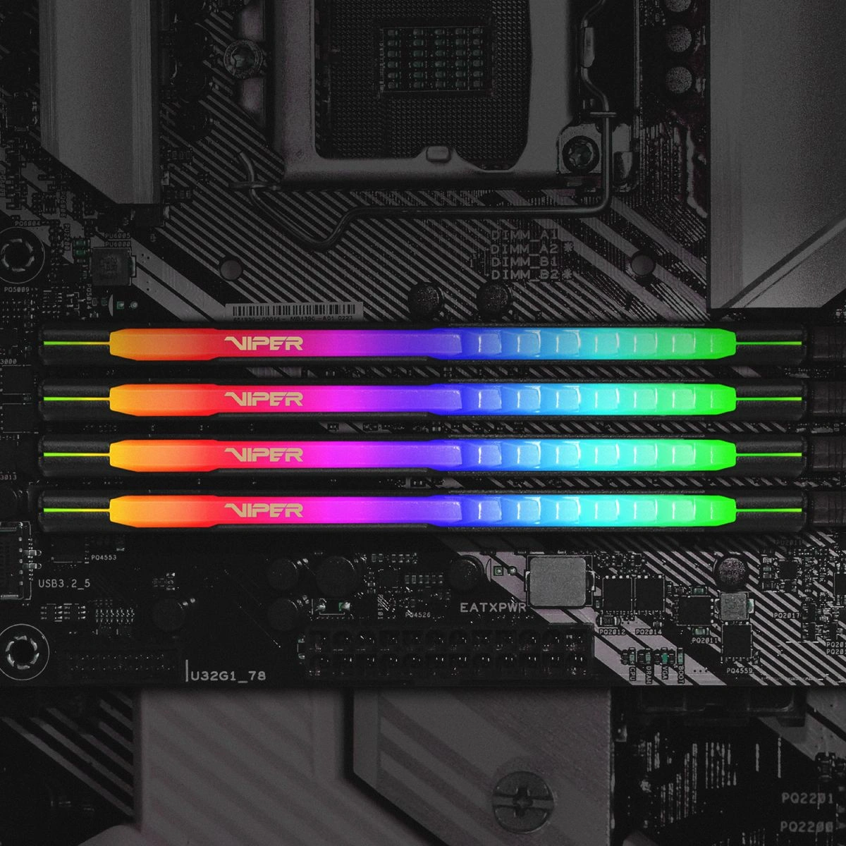 Память DDR4 2x32GB 3600MHz Patriot PVSR464G360C0K Viper Steel RGB RTL Gaming PC4-28800 CL20 DIMM UDIMM 288-pin 1.35В dual rank с радиатором Ret — миниатюра 8