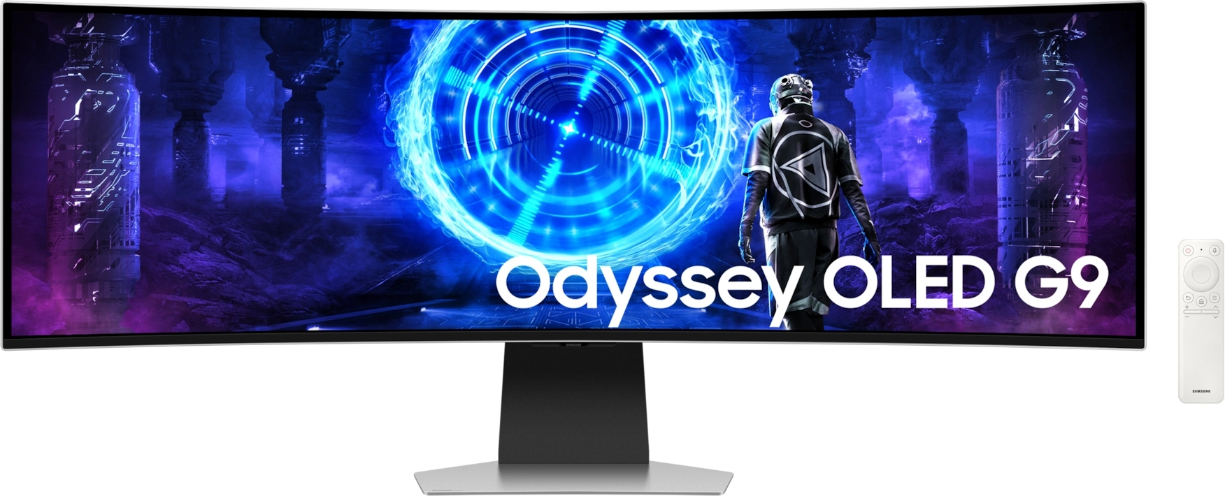 Samsung 49" Odyssey OLED G9 G95SD S49DG952SI Curved (OLED 32:9 5120x1440x240Hz 0,03ms 250cd 1M:1 178/178 1,07B DP; HDMI; Micro HDMI USB-Cx2 SmartTV,WiFi5, BT5.2, RC Spk 2x5W HAS Tilt VESA Silver