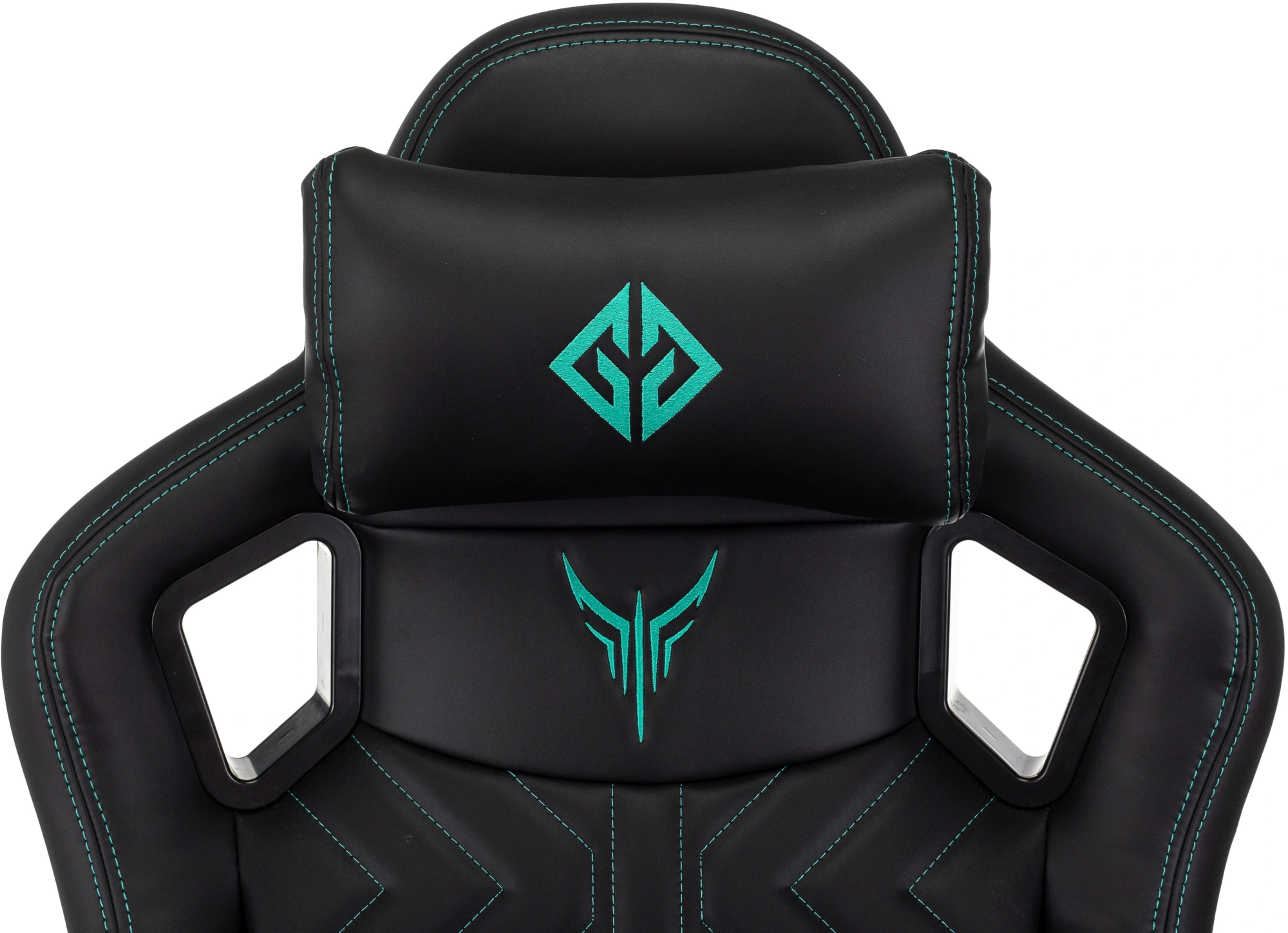 Кресло игровое Knight Titgame черный экокожа с подголов. крестов. пластик — миниатюра 19