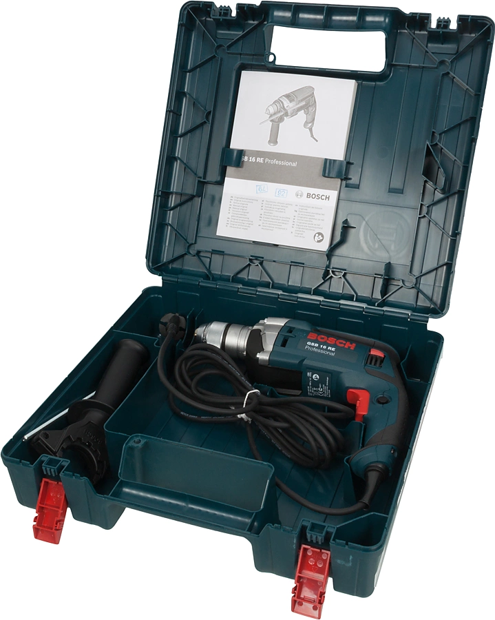 Дрель ударная Bosch GSB 16 RE Professional 750Вт патрон:быстрозажимной реверс (кейс в комплекте) (060114E500) — миниатюра 8