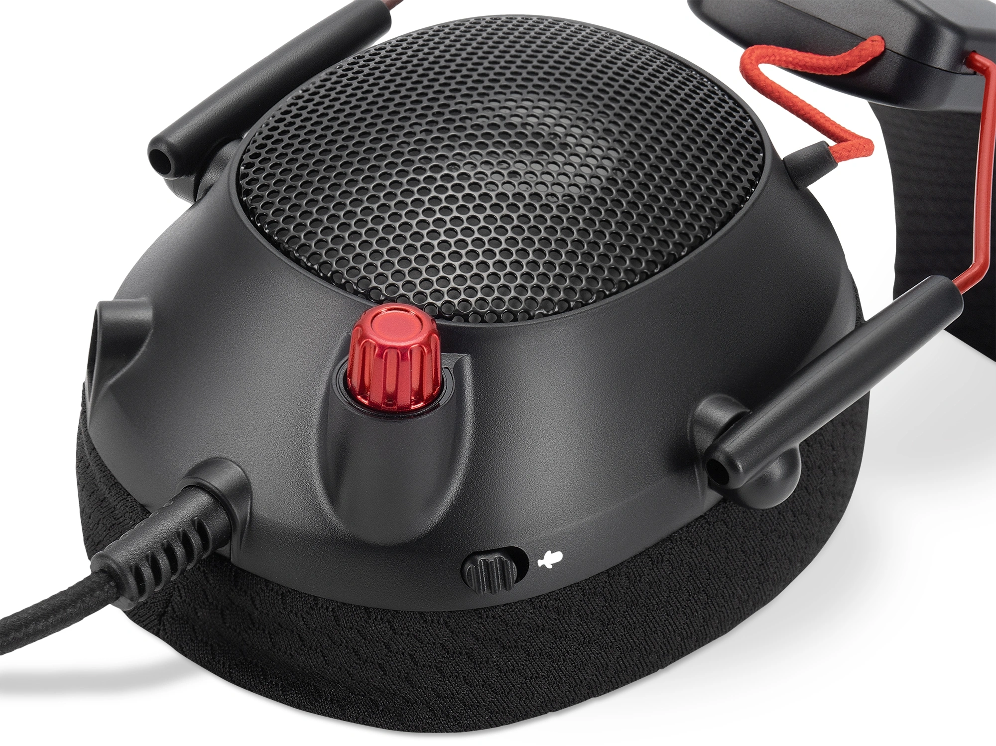 Наушники с микрофоном Оклик HS-L305G черный/красный 2м мониторные оголовье (2060511) — миниатюра 8