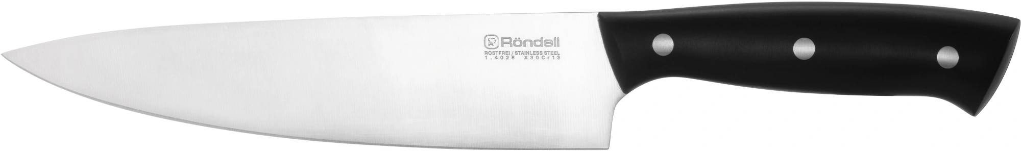 Набор ножей кухон. Rondell Dual RD-1943 компл.:6предм. с подставкой черный подар.коробка — миниатюра 4