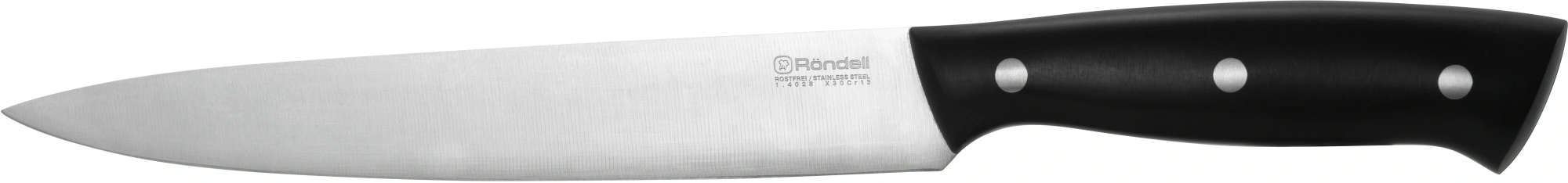 Набор ножей кухон. Rondell Dual RD-1943 компл.:6предм. с подставкой черный подар.коробка — миниатюра 5