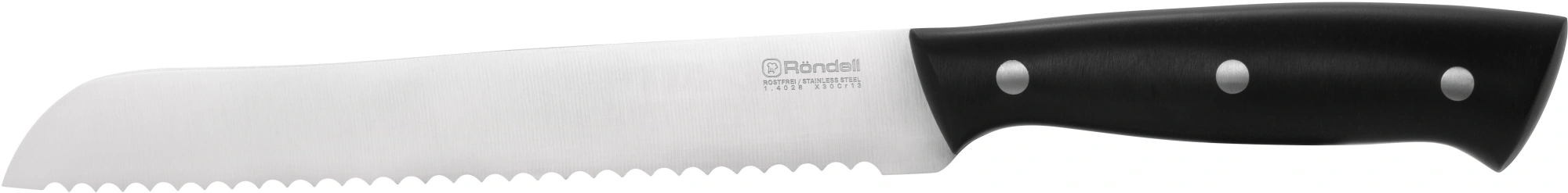 Набор ножей кухон. Rondell Dual RD-1943 компл.:6предм. с подставкой черный подар.коробка — миниатюра 6