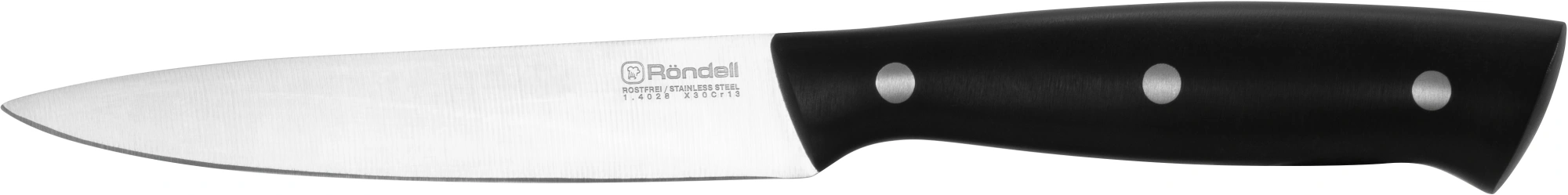Набор ножей кухон. Rondell Dual RD-1943 компл.:6предм. с подставкой черный подар.коробка — миниатюра 7