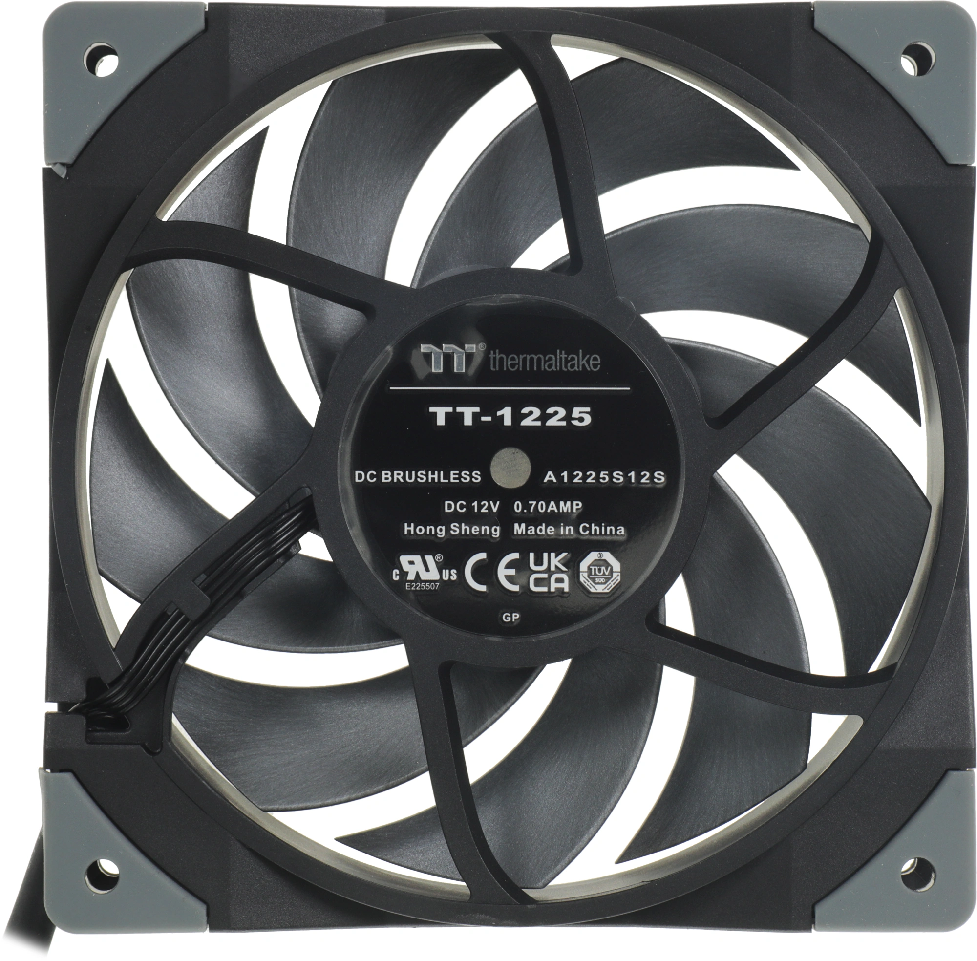 Вентилятор для корпуса Thermaltake Toughfan 12 120х120x25 черный 4-pin 22.3дБ (упак.:2шт) (CL-F082-PL12BL-A) Ret — миниатюра 7