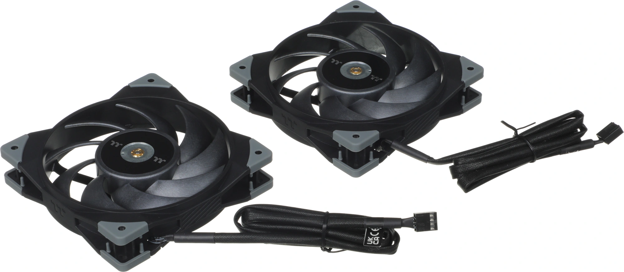 Вентилятор для корпуса Thermaltake Toughfan 12 120х120x25 черный 4-pin 22.3дБ (упак.:2шт) (CL-F082-PL12BL-A) Ret — миниатюра 2