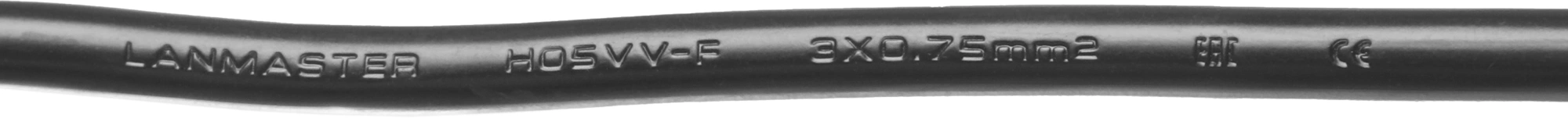 Шнур питания Lanmaster LAN-PP13L/14-5.0-BK C13-С14 проводник.:3x0.75мм2 5м 220В 10А черный — миниатюра 5