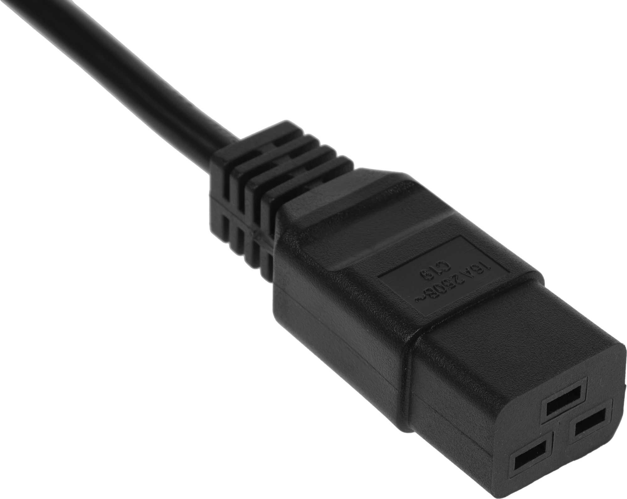 Шнур питания Lanmaster LAN-PP19/SH-3.0-BK C19-Schuko проводник.:3x1.5мм2 3м 220В 16А черный — миниатюра 2