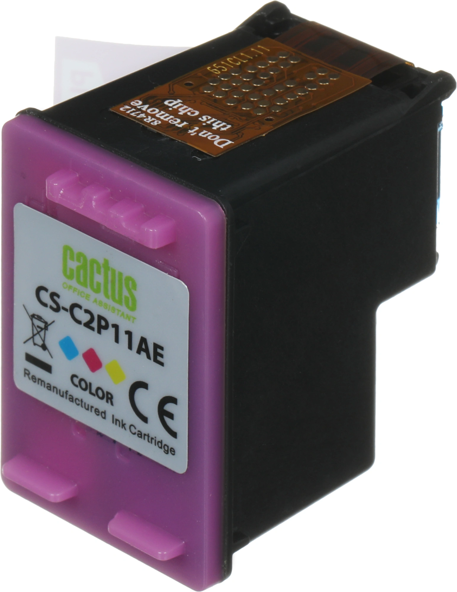 Картридж струйный Cactus CS-C2P11AE № 651 многоцветный (18мл) для HP 5575/5645 OJ 202/252 — миниатюра 6