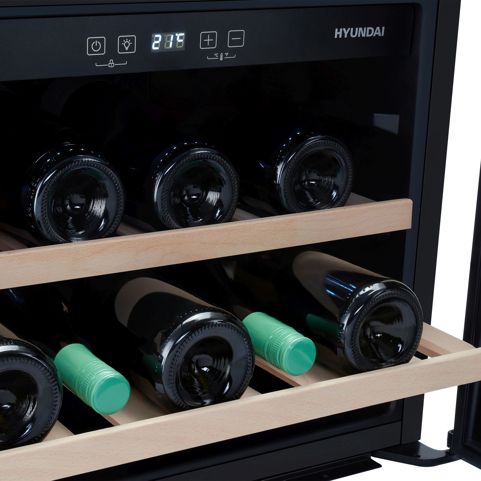 Винный шкаф Hyundai HBWC 0461 SCT 1-нокамерн. черный — миниатюра 10