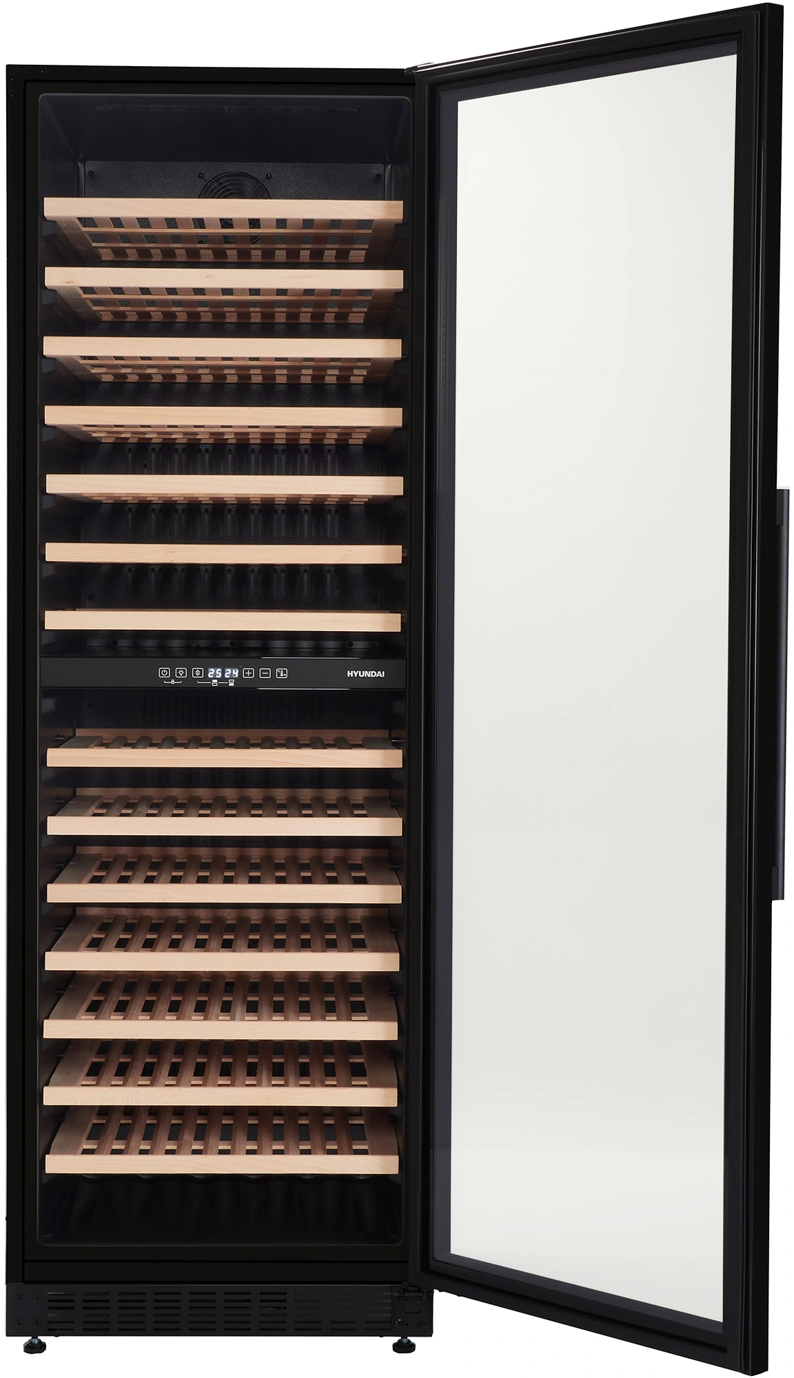 Винный шкаф Hyundai HBWC 1765 DC 1-нокамерн. черный — миниатюра 2