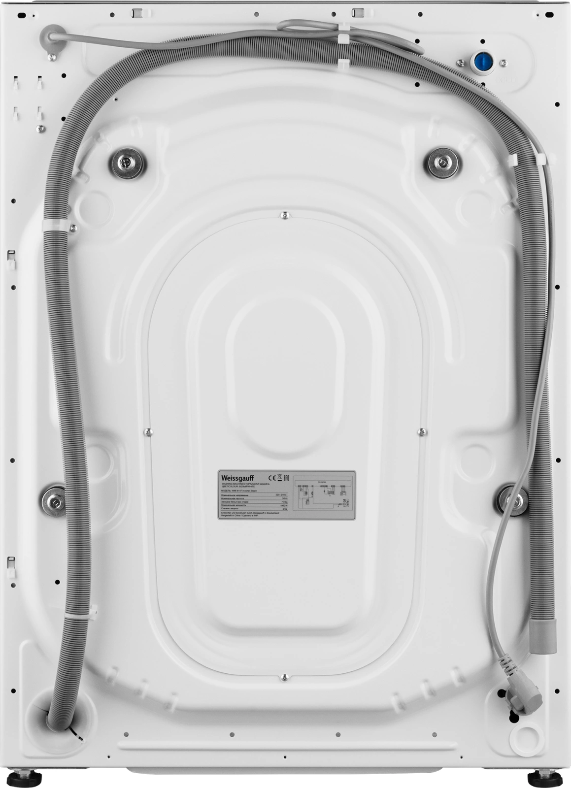 Стиральная машина Weissgauff WMI 6147 Inverter Steam класс:A+++ загрузка до 7кг отжим:1400об/мин белый инвертер — миниатюра 10