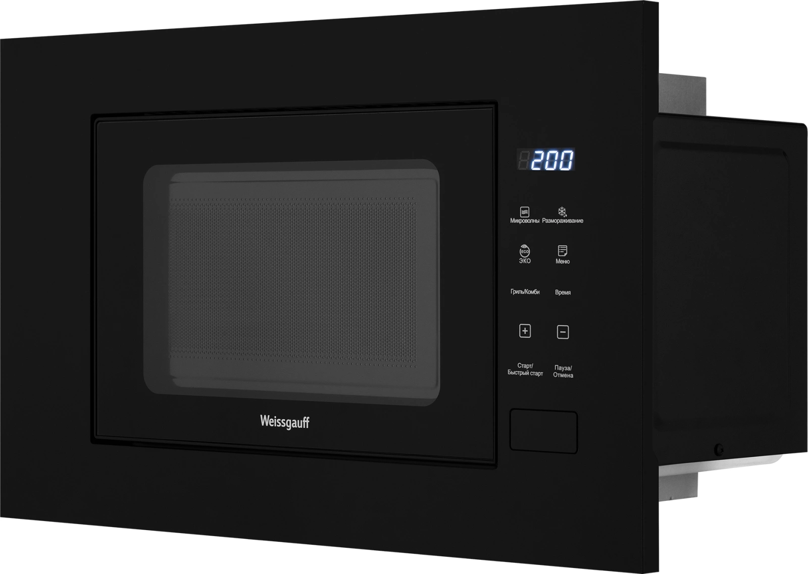 Микроволновая печь Weissgauff HMT-206 Compact Grill 20л. 700Вт черный (встраиваемая) — миниатюра 4