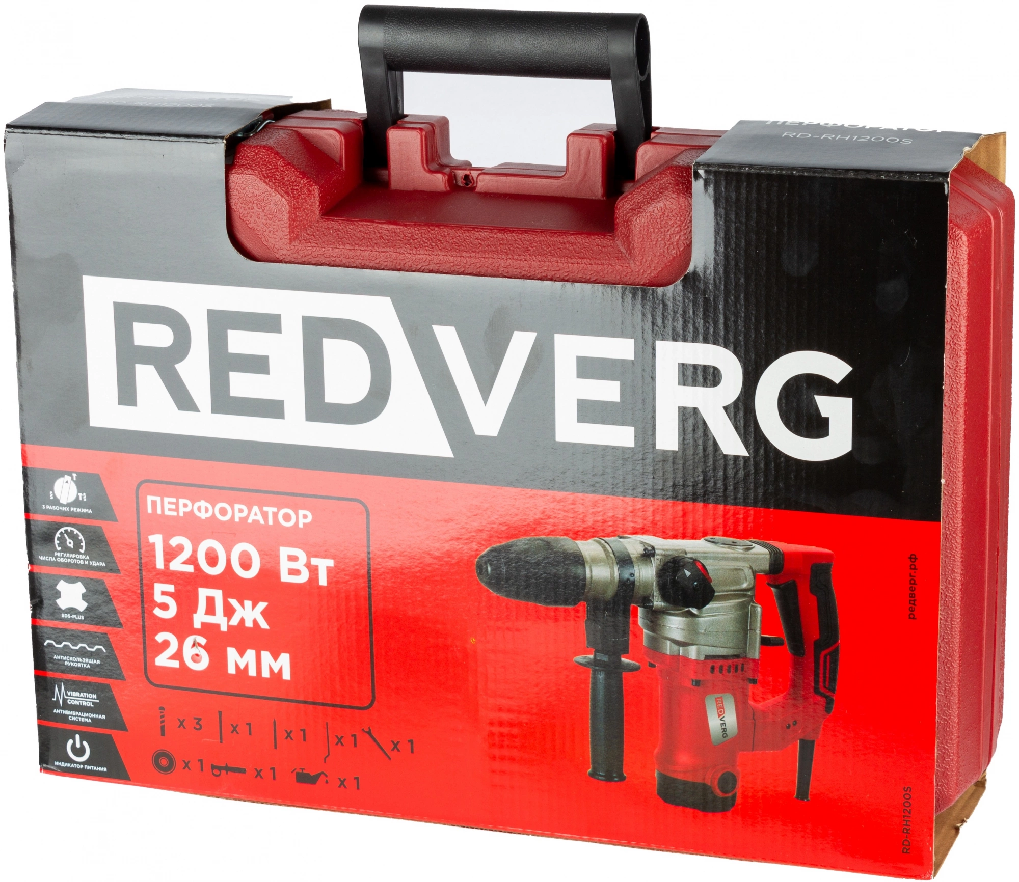 Перфоратор RedVerg RD-RH1200S патрон:SDS-plus уд.:5Дж 1200Вт (кейс в комплекте) — миниатюра 13