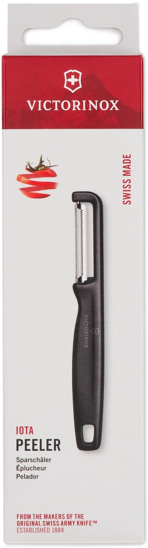 Овощечистка Victorinox Iotaс лезвием двухсторон. черный упак.:европодвес (6.0943.3) — миниатюра 3