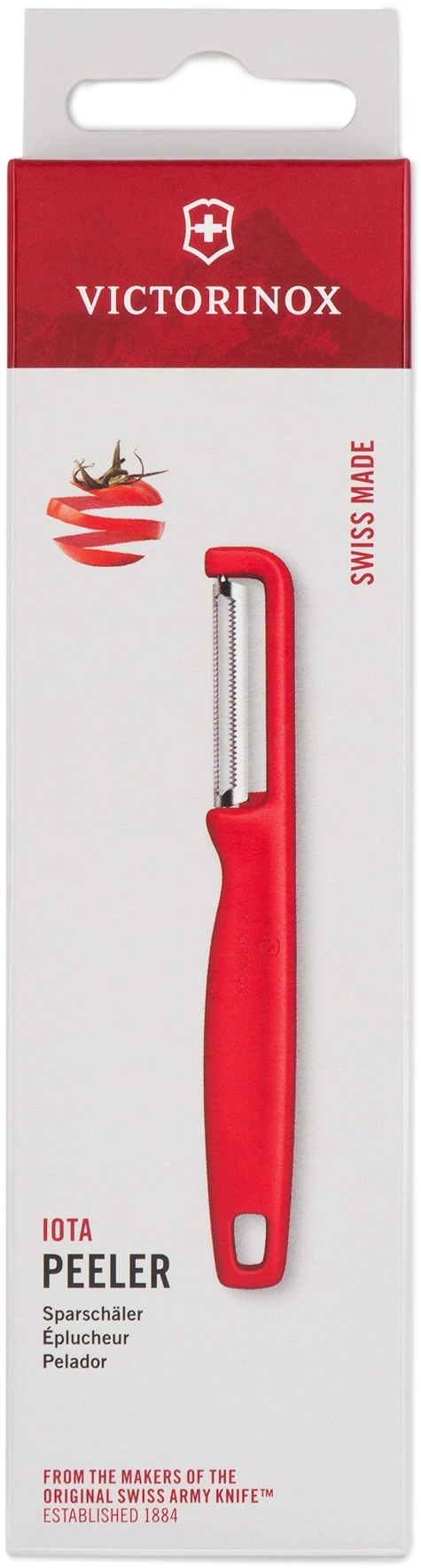 Овощечистка Victorinox Iotaс лезвием двухсторон. красный упак.:европодвес (6.0943.1) — миниатюра 4
