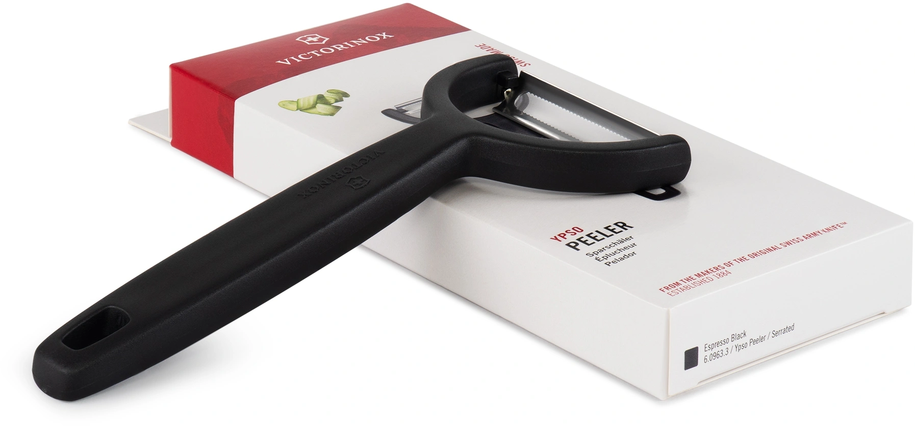Овощечистка Victorinox Ypsoс лезвием двухсторон. черный упак.:европодвес (6.0963.3) — миниатюра 4