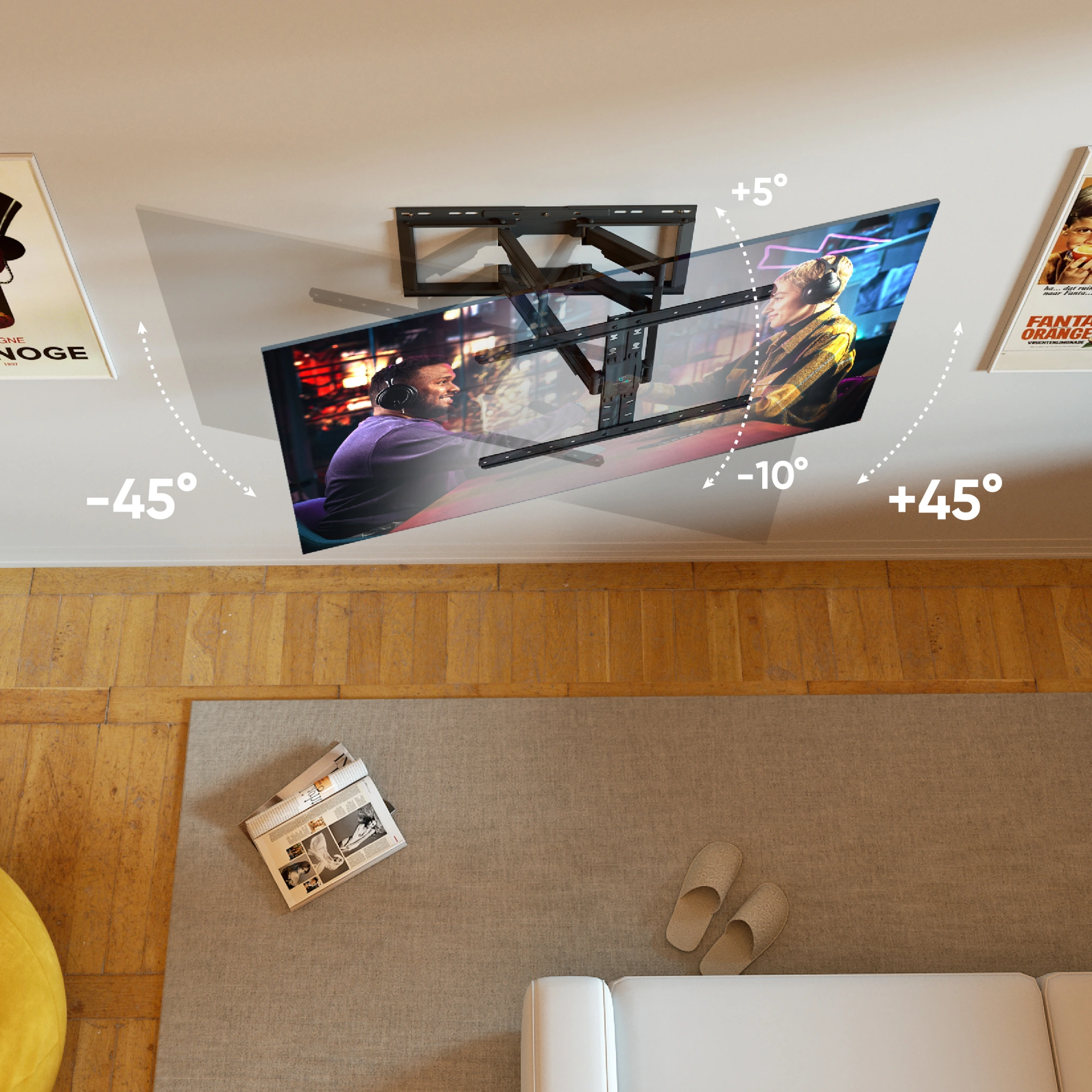 Кронштейн для телевизора Onkron SM6L черный 32"-90" макс.50кг настенный поворот и наклон — миниатюра 4