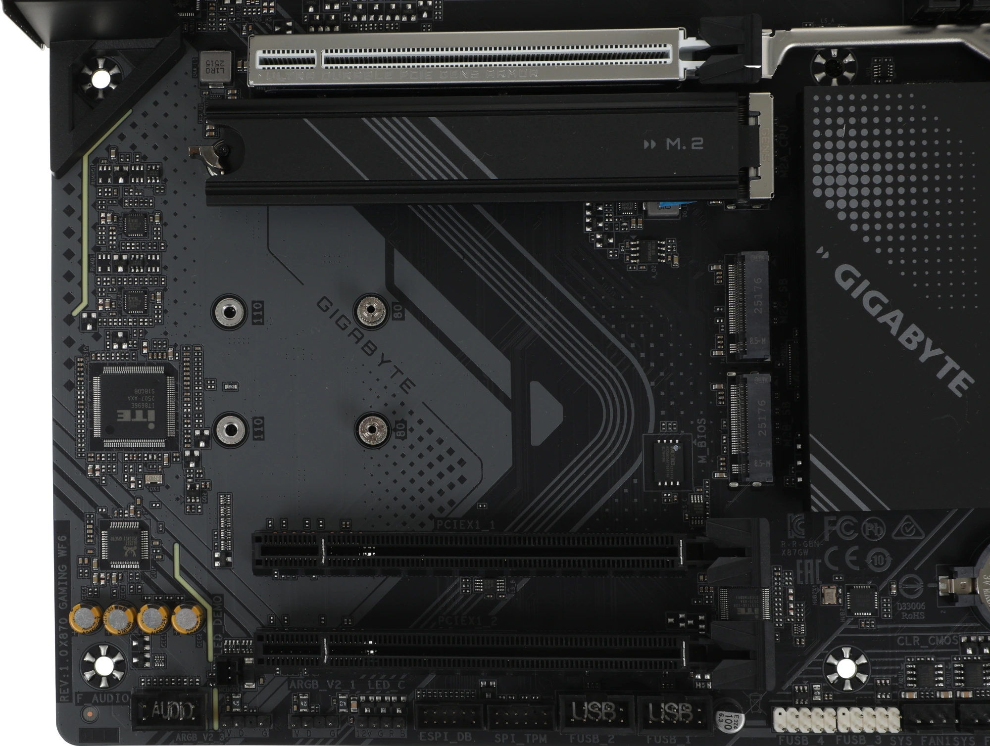 Материнская плата Gigabyte X870 GAMING WIFI6 Socket AM5 AMD X870 4xDDR5 ATX AC`97 8ch(7.1) 2.5Gg RAID+HDMI — миниатюра 7