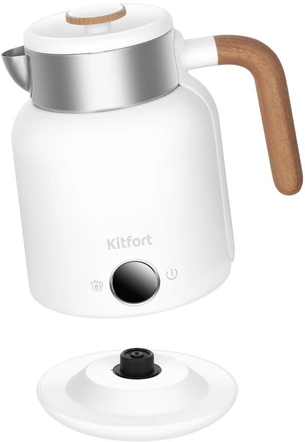Чайник электрический Kitfort КТ-6724 1.5л. 2200Вт белый/дерево корпус: пластик/металл — миниатюра 3