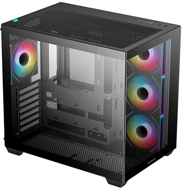 Корпус Deepcool CG530 4F черный без БП ATX 6x120mm 4x140mm 1xUSB3.0 audio bott PSU — миниатюра 2