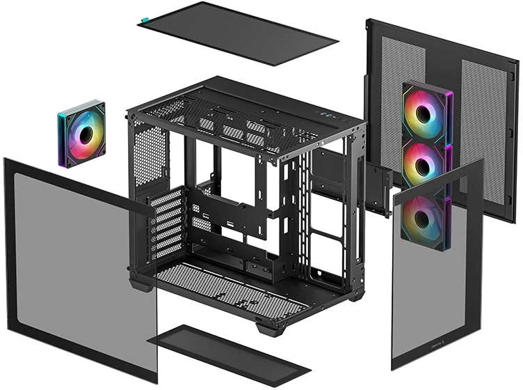 Корпус Deepcool CG530 4F черный без БП ATX 6x120mm 4x140mm 1xUSB3.0 audio bott PSU — миниатюра 12