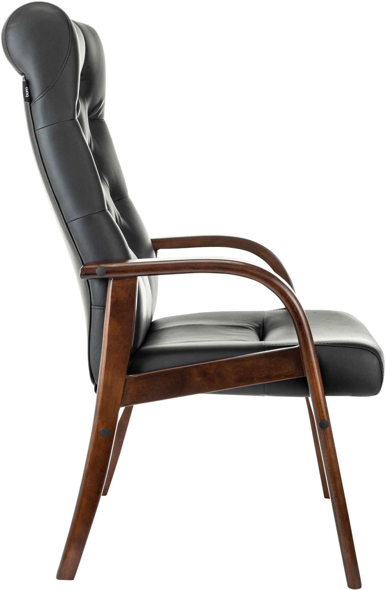 Кресло Бюрократ T-9928WALNUT-CF черный кожа на ножках дерево — миниатюра 4