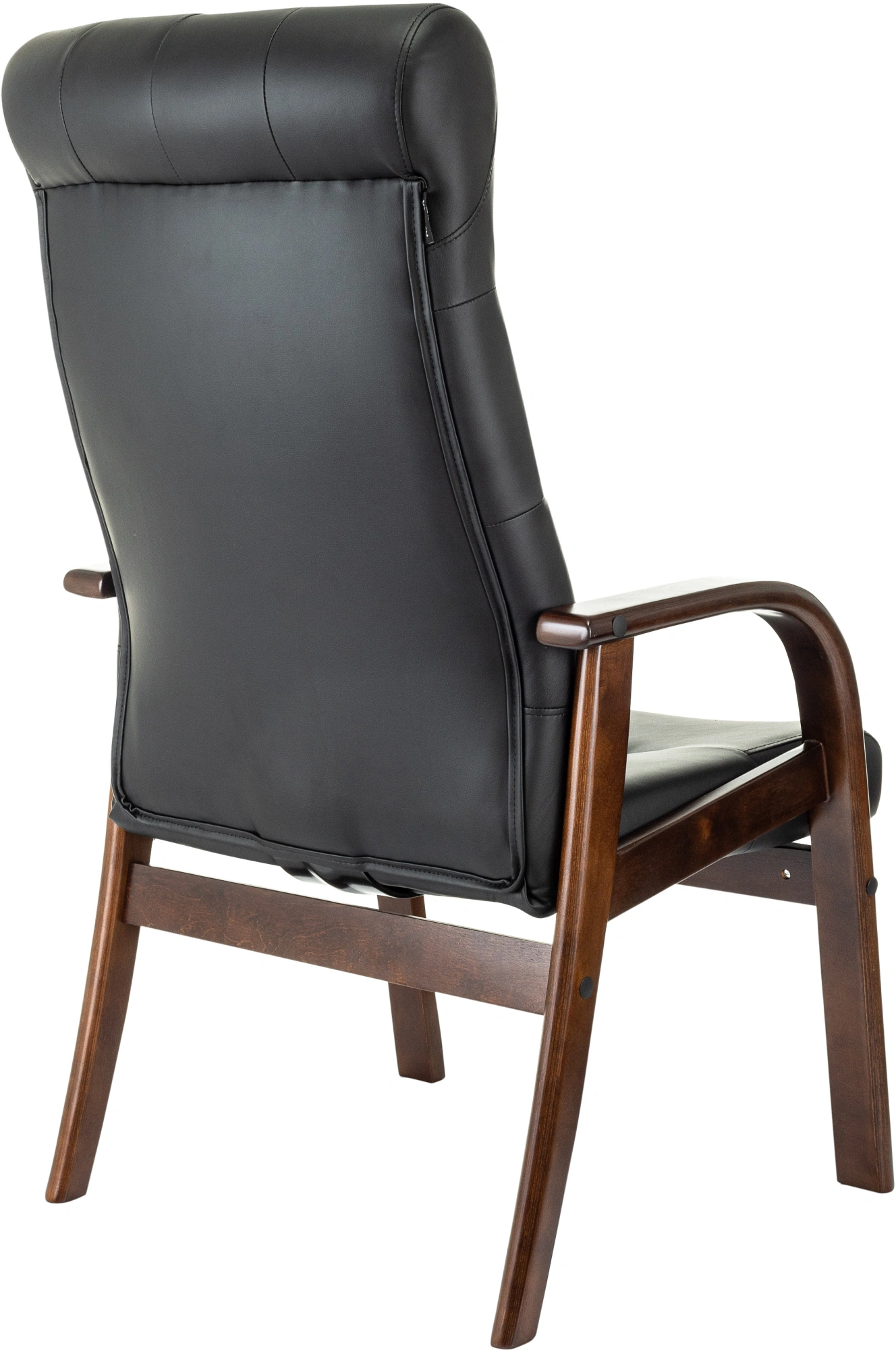 Кресло Бюрократ T-9928WALNUT-CF черный кожа на ножках дерево — миниатюра 5