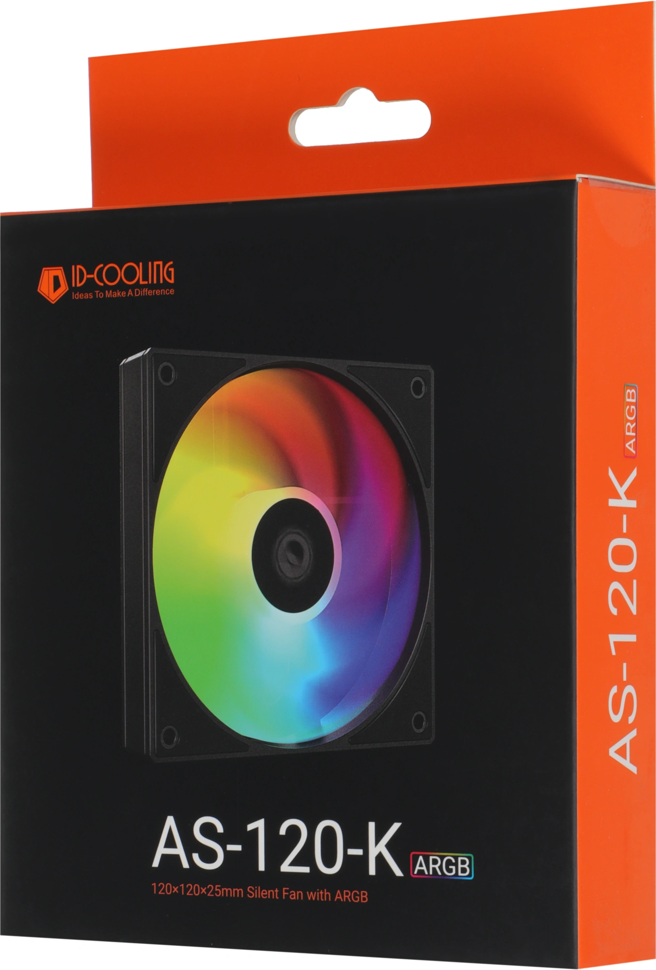 Вентилятор для корпуса ID-Cooling AS-120-К ARGB 120х120x25 черный 4-pin 27.2дБ (AS-120-ARGB-K) Ret — миниатюра 3
