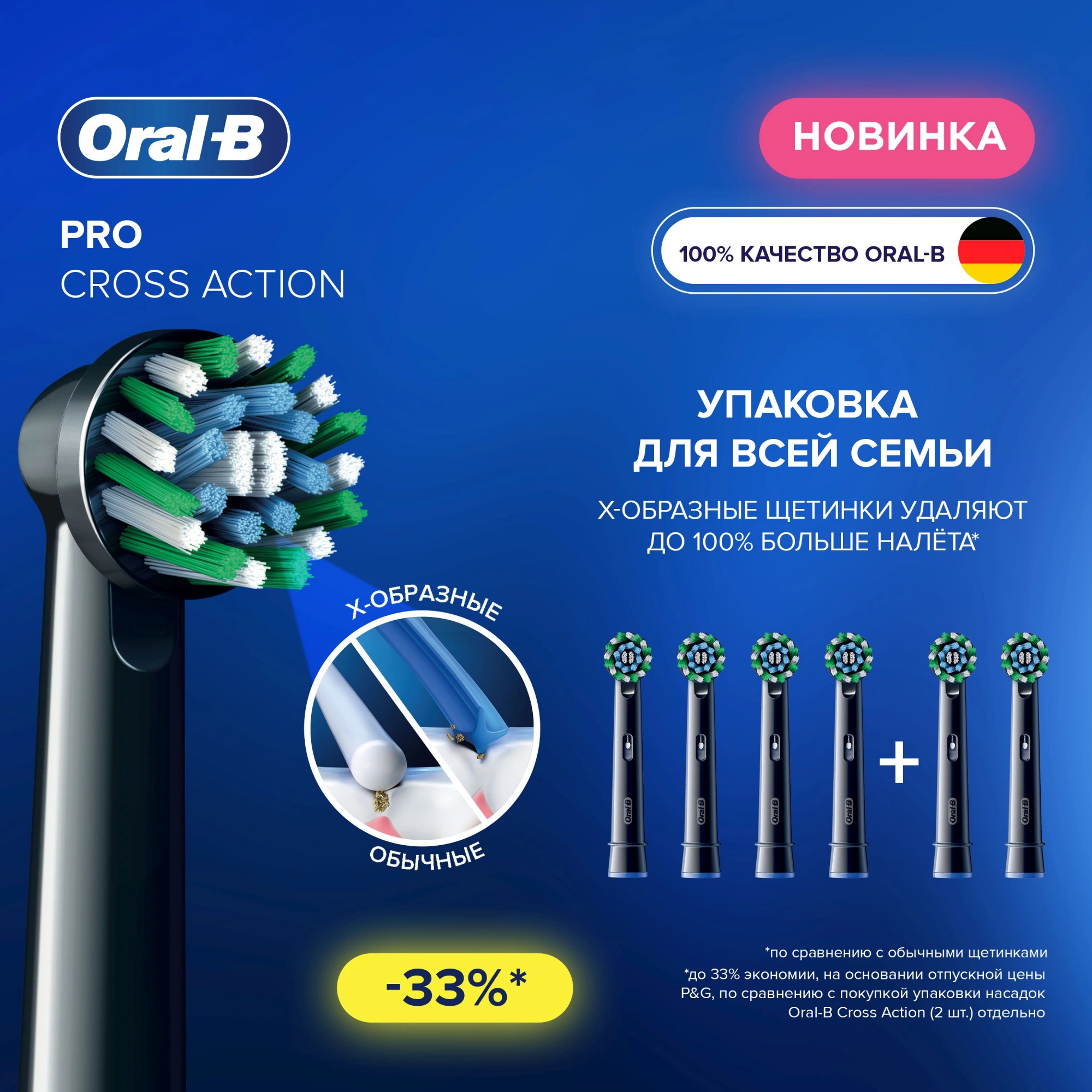 Насадка для зубных щеток Oral-B Cross Action (упак.:6шт) — миниатюра 3