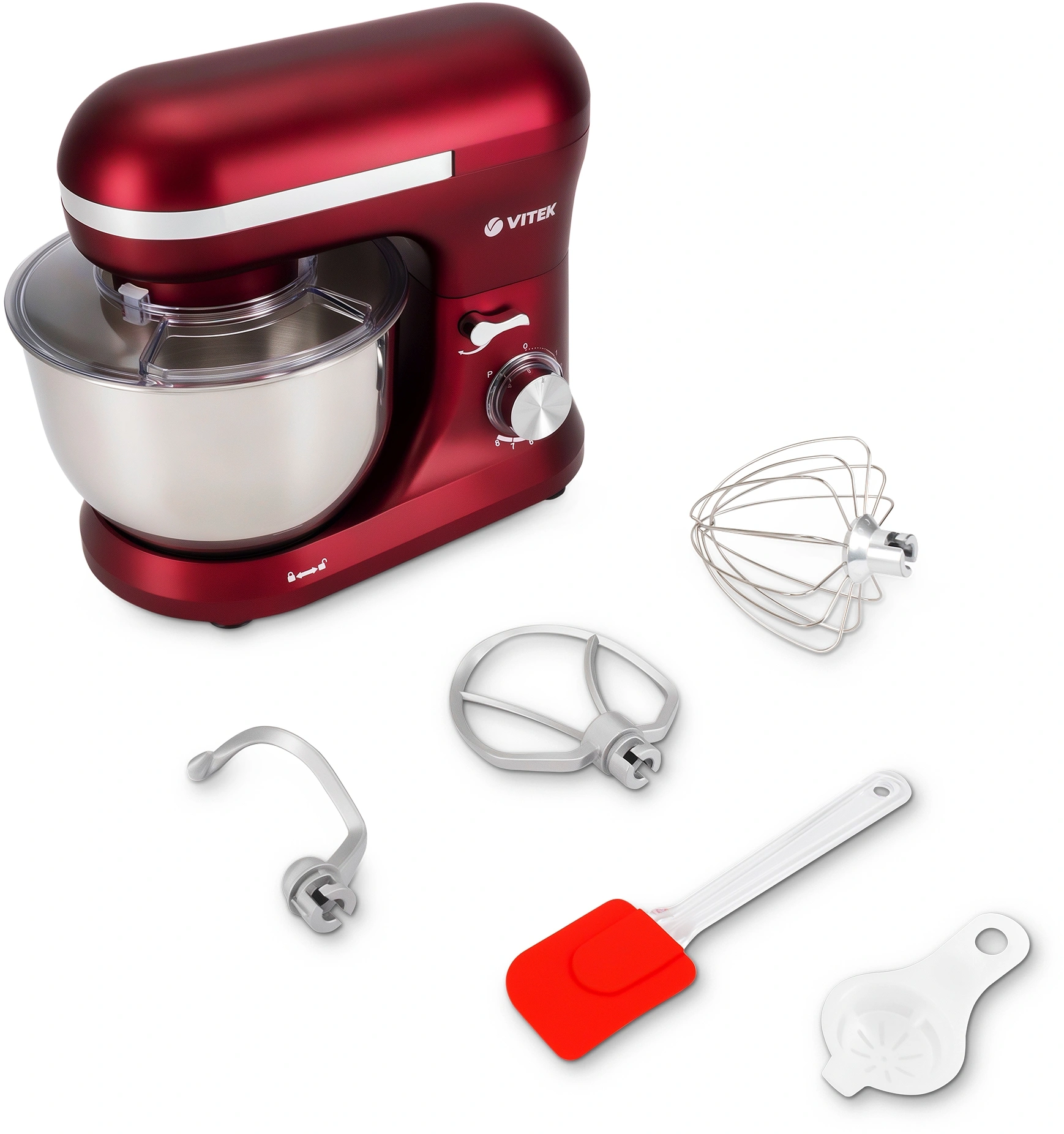 Миксер планетарный Vitek VT-PM0111 1500Вт вишневый — миниатюра 13