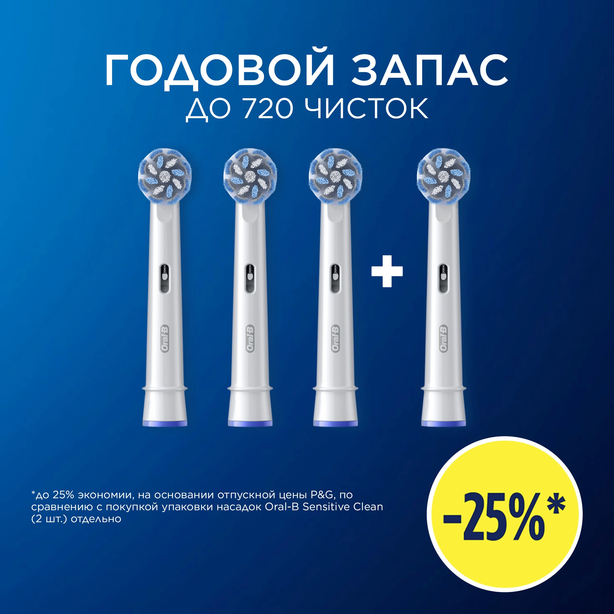 Насадка для зубных щеток Oral-B Sensitive Clean (упак.:4шт) — миниатюра 6