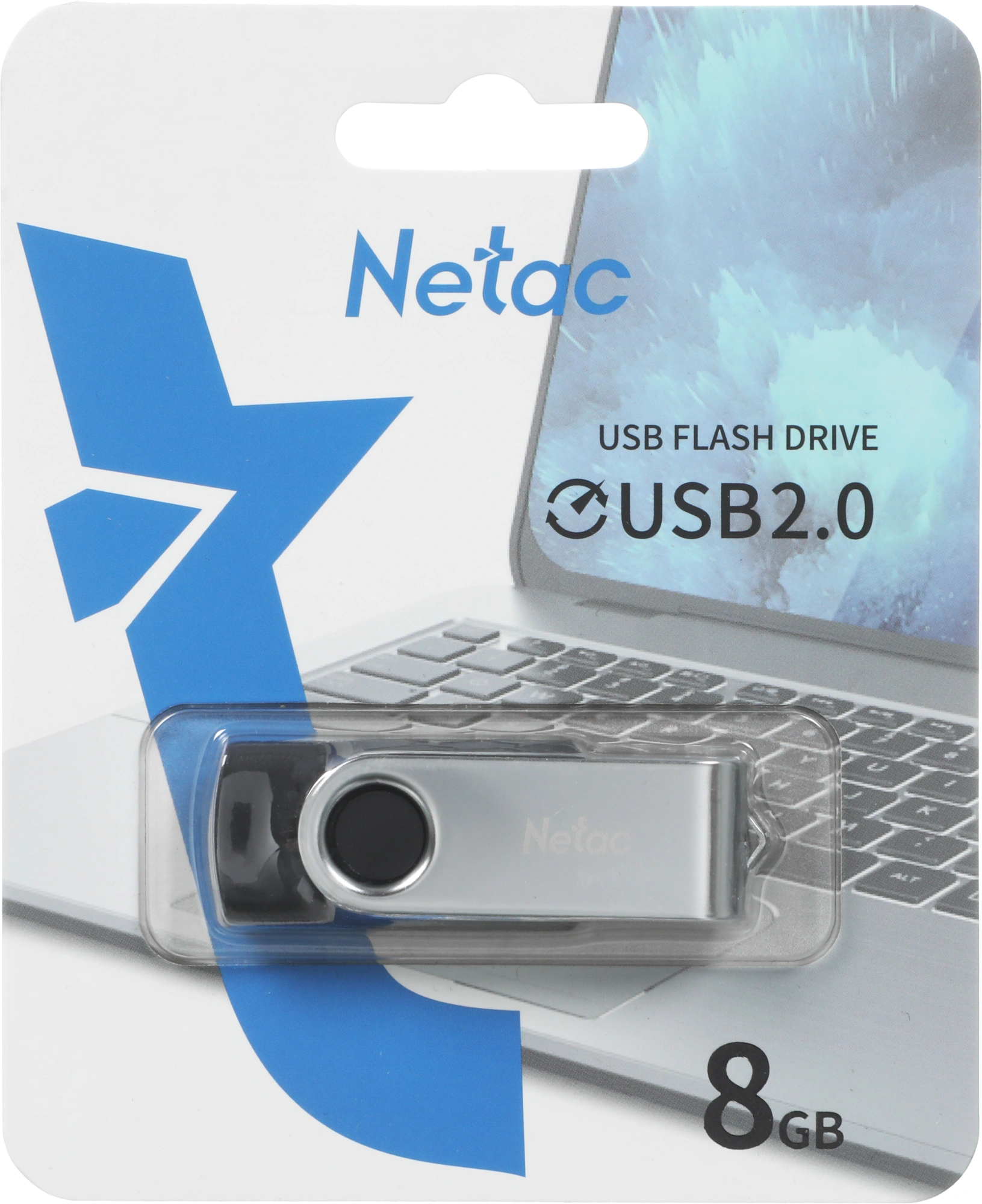 Флеш Диск Netac 8GB U505 NT03U505N-008G-20BK USB2.0 черный/серебристый — миниатюра 6