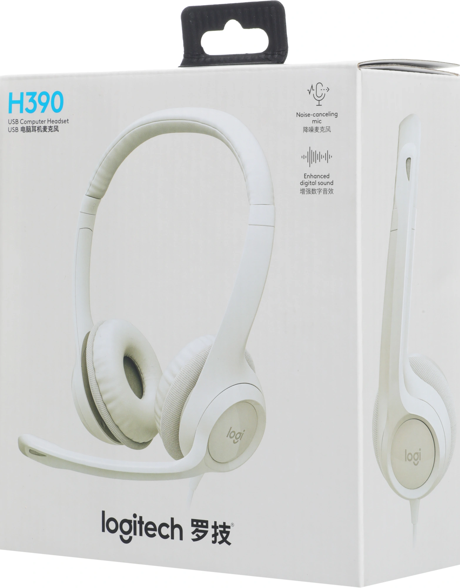 Наушники с микрофоном Logitech H390 белый 1.9м накладные USB оголовье (981-001288) — миниатюра 11