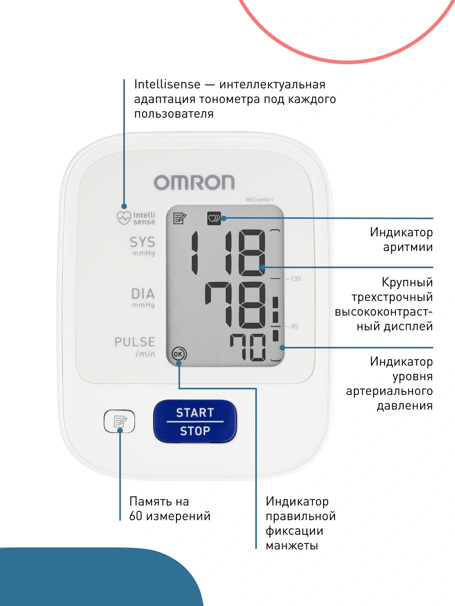 Тонометр автоматический Omron M2 Comfort (ALRU) — миниатюра 12