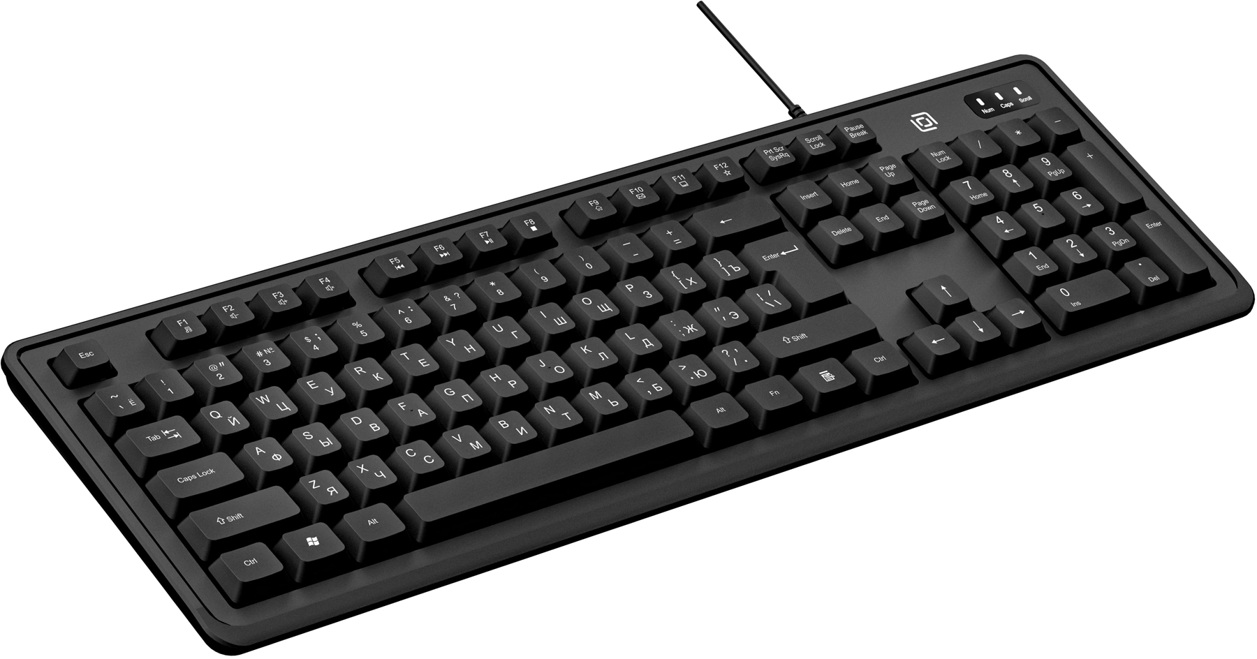 Клавиатура Оклик K175 черный USB Multimedia кабель 1.8м — миниатюра 3