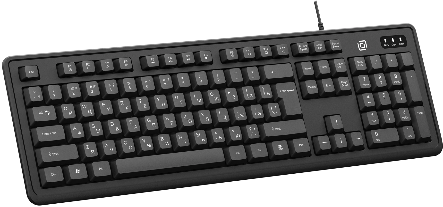 Клавиатура Оклик K175 черный USB Multimedia кабель 1.8м — миниатюра 5