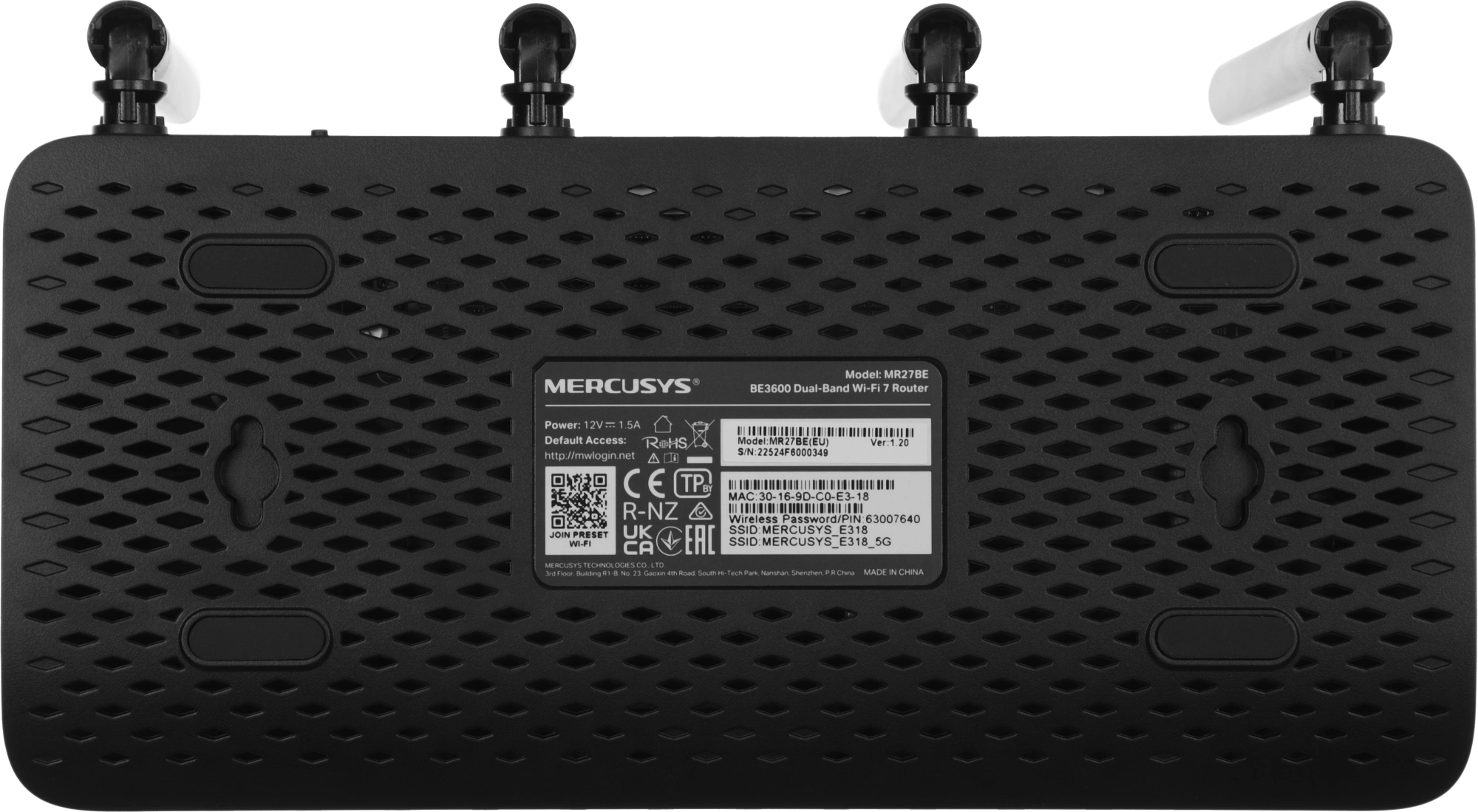 Роутер беспроводной Mercusys MR27BE BE3600 100/1000/2500BASE-T черный — миниатюра 6