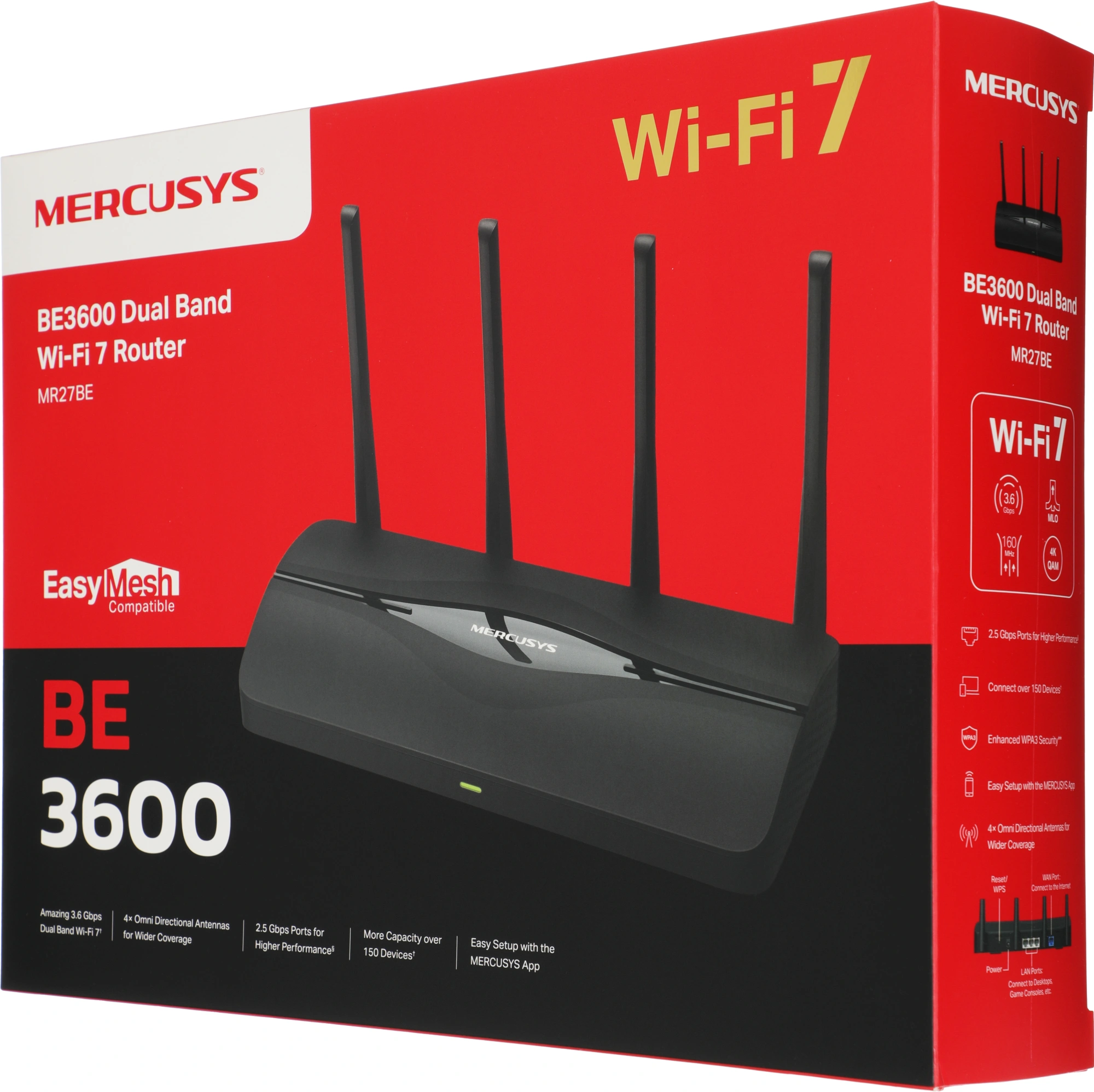 Роутер беспроводной Mercusys MR27BE BE3600 100/1000/2500BASE-T черный — миниатюра 9