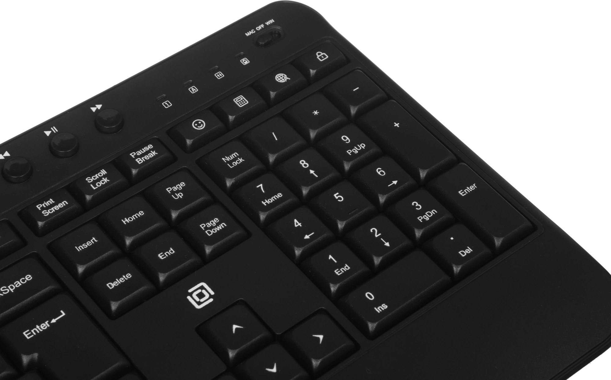 Клавиатура Оклик K257W черный USB беспроводная Multimedia (подставка для запястий) (2070286) — миниатюра 12