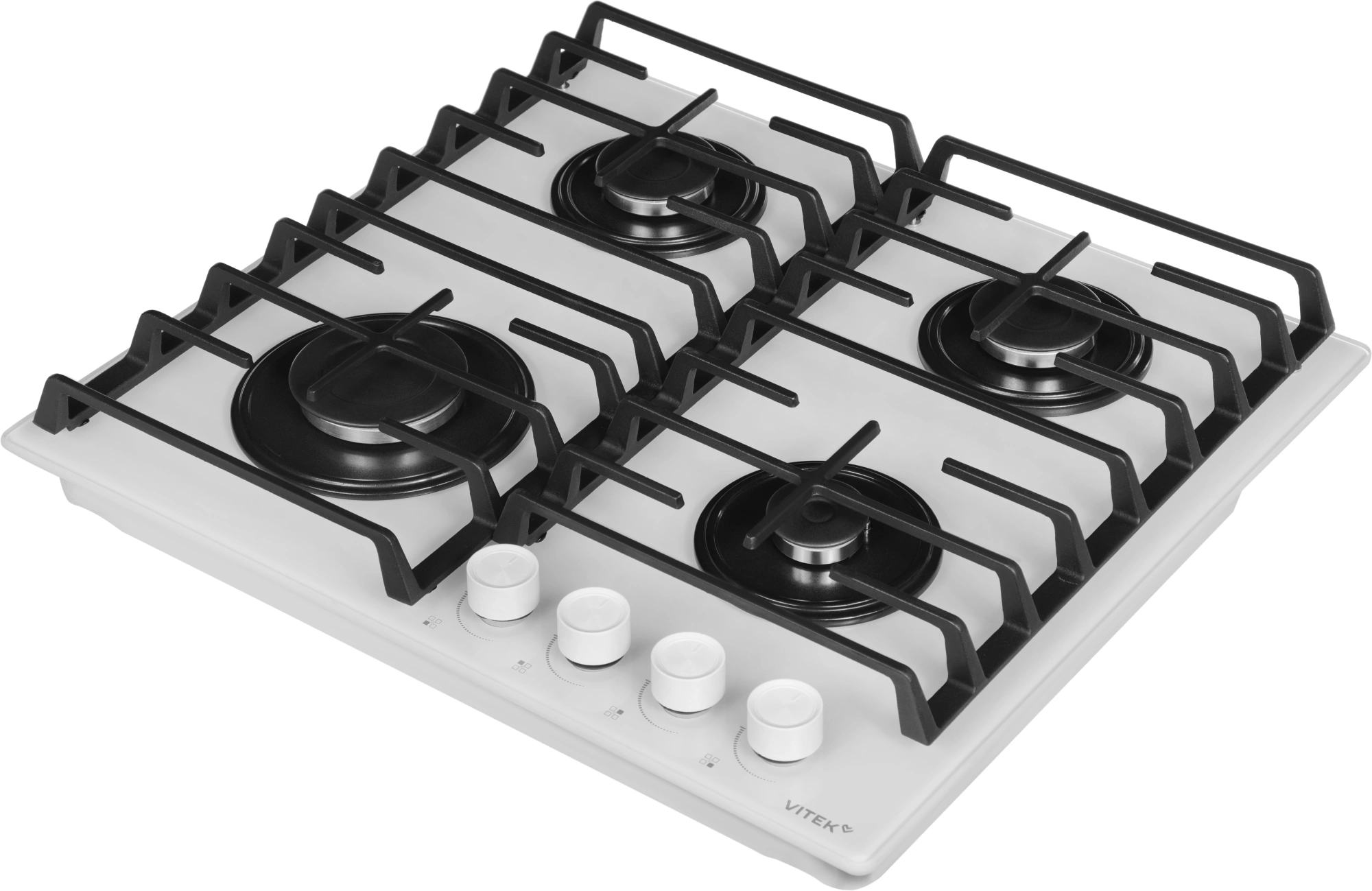 Газовая варочная поверхность Vitek VGH 6420 WG стекло белое — миниатюра 2