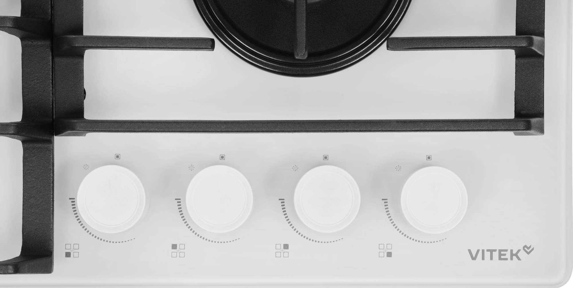 Газовая варочная поверхность Vitek VGH 6420 WG стекло белое — миниатюра 4
