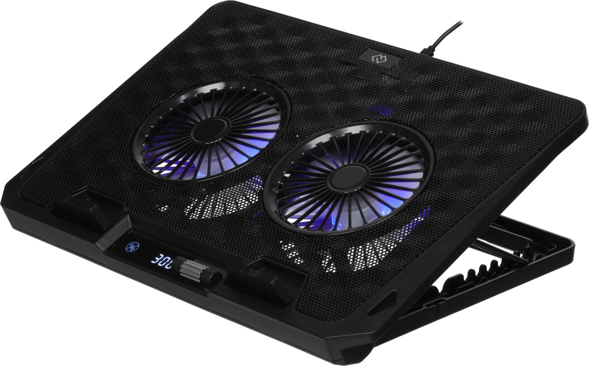Подставка для ноутбука Digma D-NCP170-2x110 18" 400x288x45мм 52дБ 2xUSB 2x 110ммFAN 1100г Fan-control металл/пластик черный — миниатюра 6