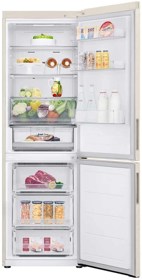 Холодильник LG GC-B459AEMW 2-хкамерн. бежевый инвертер — миниатюра 2