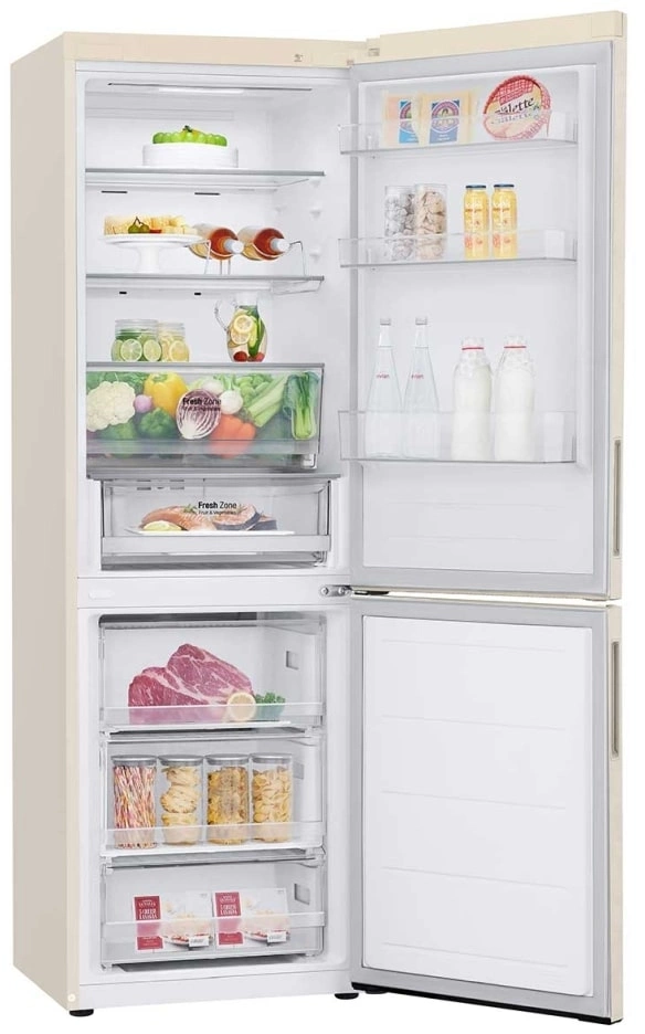 Холодильник LG GC-B459AEMW 2-хкамерн. бежевый инвертер — миниатюра 12